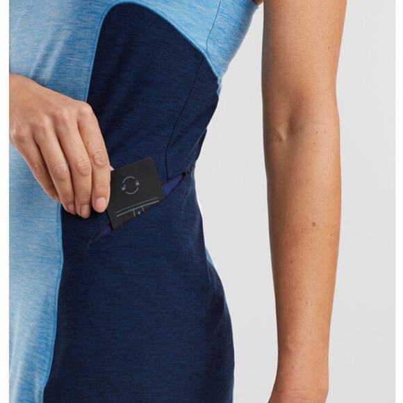 Title Nine Double Down Blue Workout Dress - Picture 4 of 15